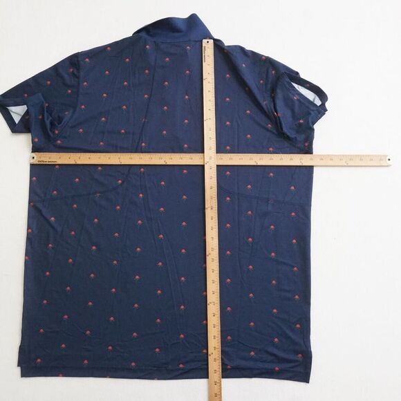 Bonobos Mens Golf Polo Shirt Collared Blue Red Roses Graphic Polyester Size 2XL - Picture 6 of 10